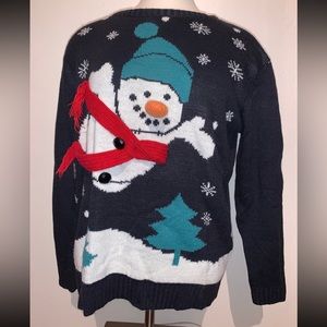 “Bundle 4/$19” Ugly Christmas womens snowman party sweater size medium